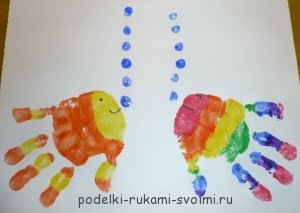 Детские поделки. Что можно сделать из отпечатков рук (4)