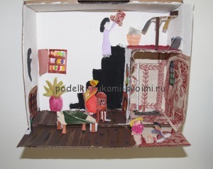 Поделки из коробок своими руками. Диорама для детей 