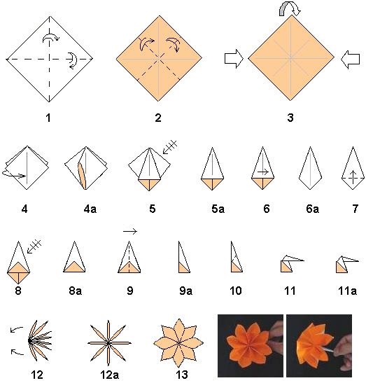  оригами схема цветок