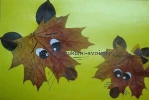 Детские аппликации из осенних листьев
